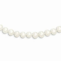 6-7mm White Semi-round Freshwater Cultured Pearl Endless Necklace