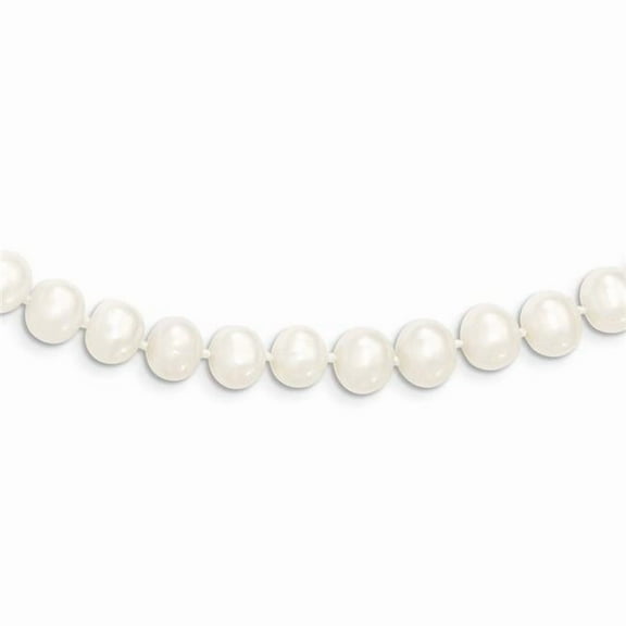 6-7mm White Semi-round Freshwater Cultured Pearl Endless Necklace
