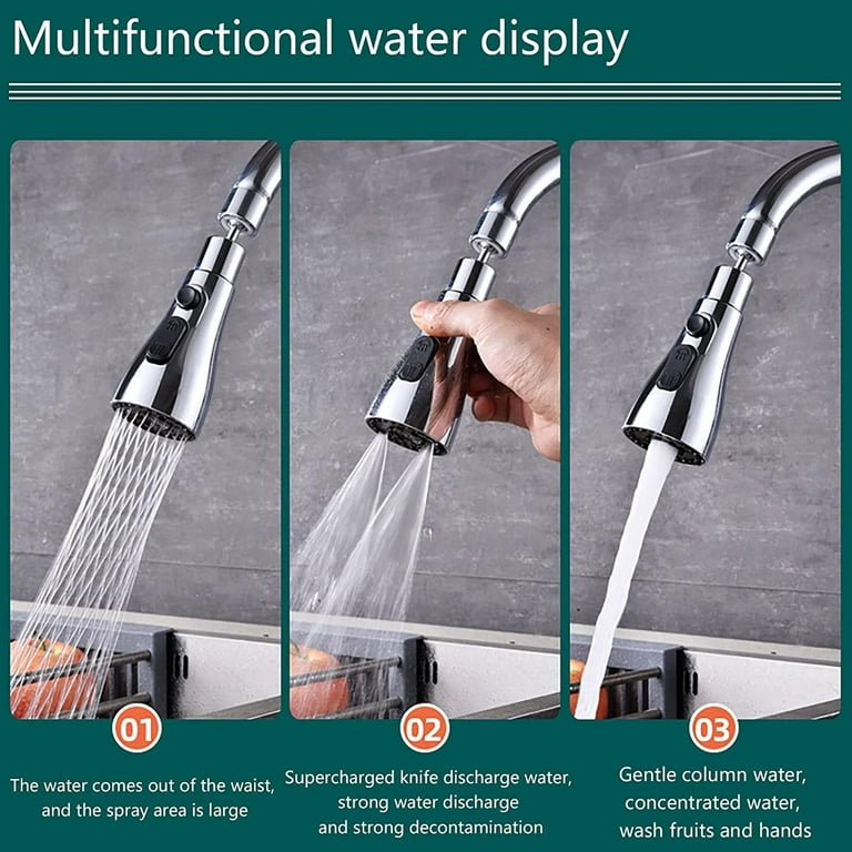 3 Modes Upgraded 360° Gourmet Kitchen Sink Faucet Tapware With