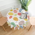 thumbnail image 6 of Easter Tablecloth Round 60 Inch Colorful Easter Egg Tablecloth Wrinkle Resistant Washable Table Cover Circular Table Cloth for Kitchen Dining Room Holiday Party Picnic Patio, 6 of 6