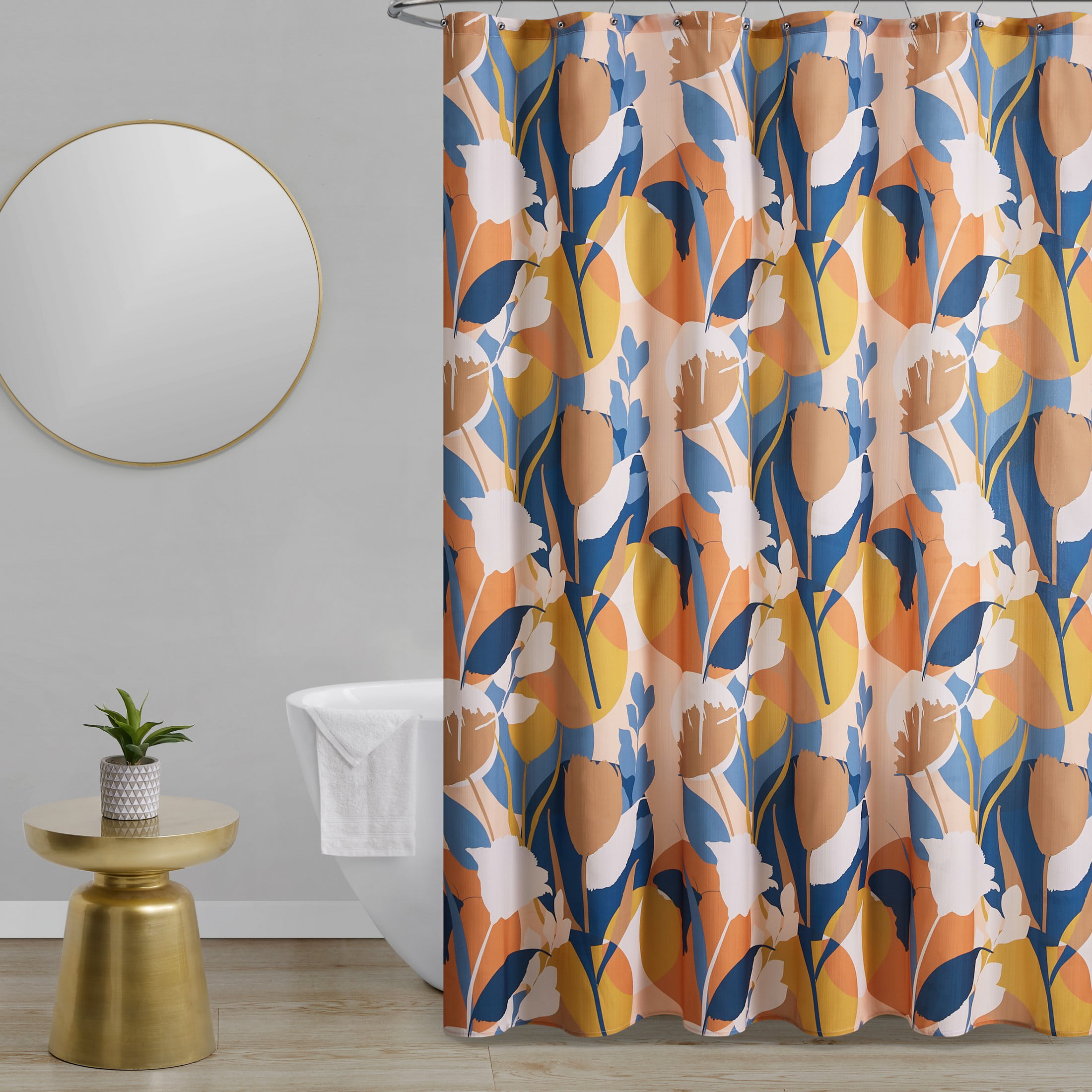 Rainbow Color 72X72" Waterproof Shower Fabric Curtain Set Bathroom Decor Hooks 