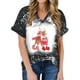 thumbnail image 1 of Pntutb Mujeres Casual Loose Christmas Elk Cuello en V Camisetas de manga corta Hombres Mujeres tops Pntutb Pntutb-8721, 1 of 6