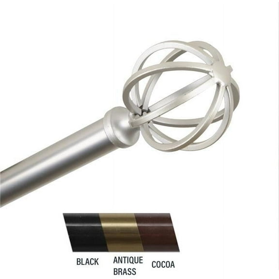 Central Design 4862-665 Crate 0.81 in. Curtain Rod, 66-120 in. - Satin Nickel