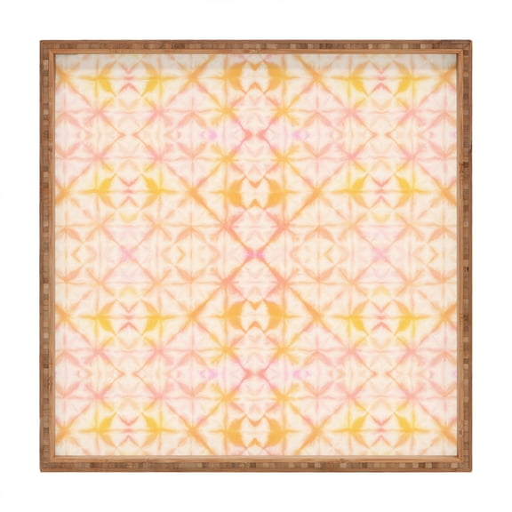 Society6 Amy Sia Agadir Peach 16" x 16" Square Large Bamboo Tray