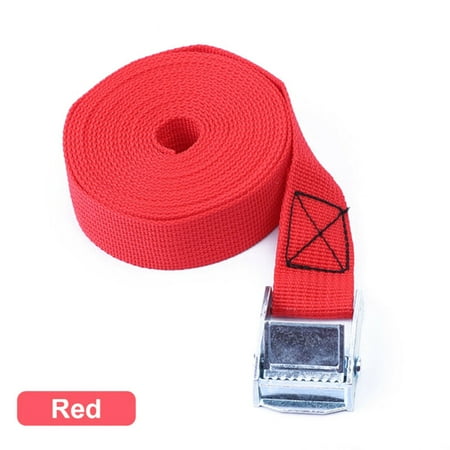 

Heavy-Duty Ratchet Tie-Down Belt With Cam Buckle And Cargo Binding Belt For Outing Practical Use [Red]