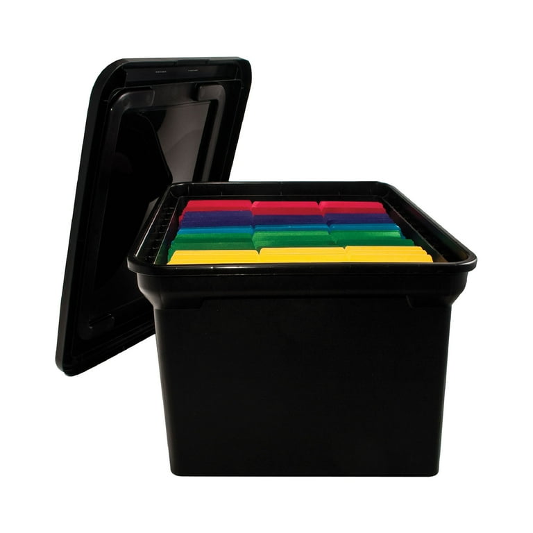 Advantus Legal/Letter Size File Tote Storage Box with Lid, Plastic