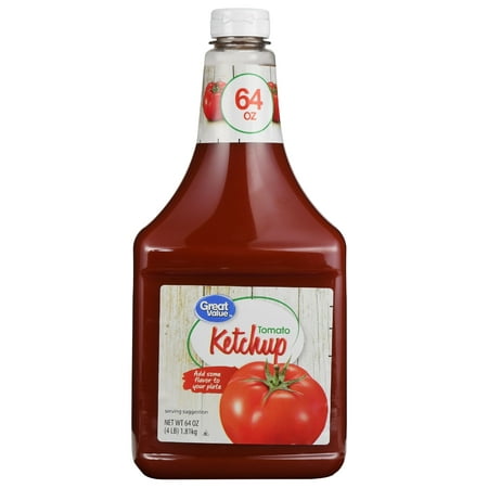 (2 Pack) Great Value Tomato Ketchup, 64 oz