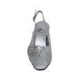 thumbnail image 2 of FLORAL Abagail Women's Wide Width Pleated Upper Crystals Closed Toe Slingback SILVER 8.5, 2 of 6