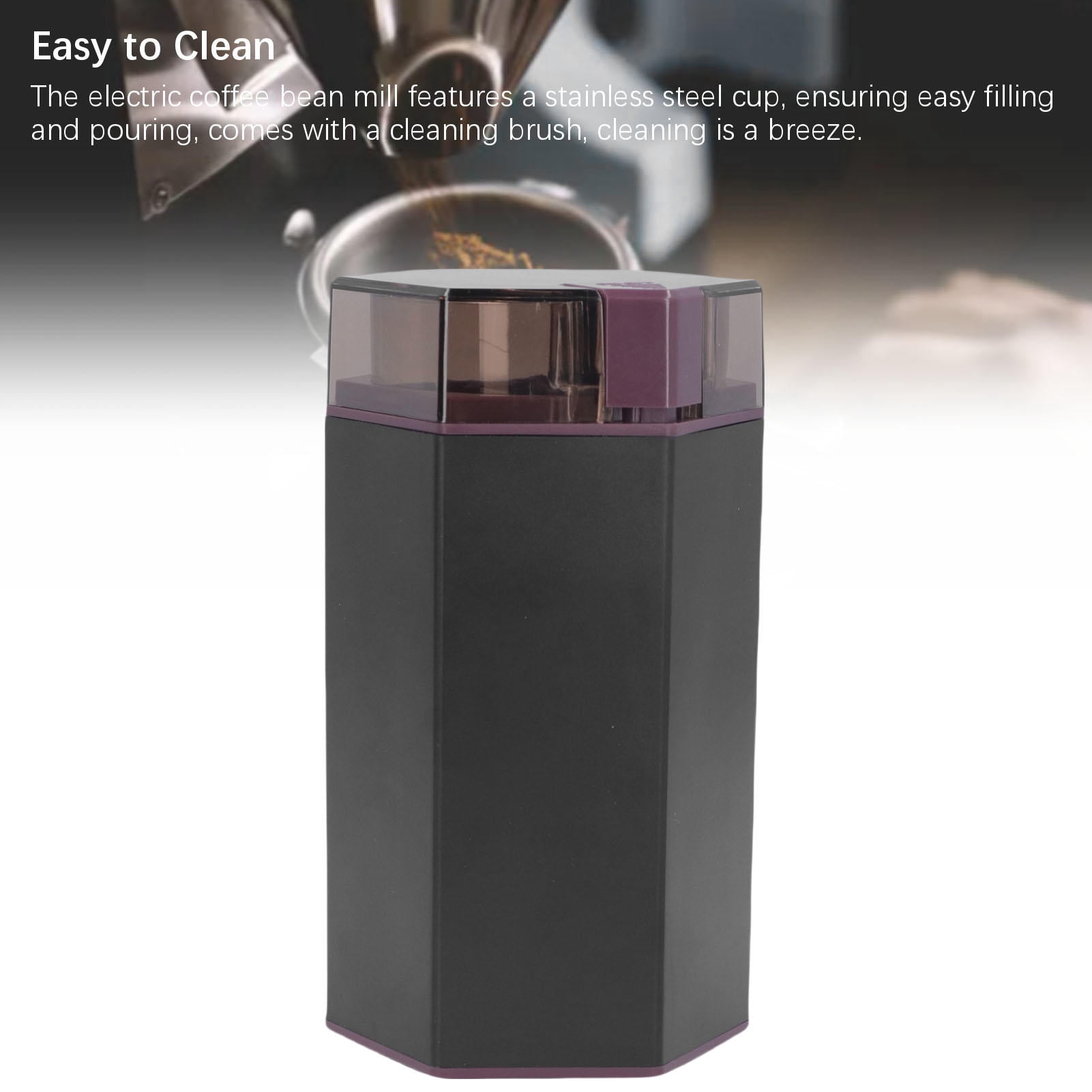 Suodoka 150W 30,000 RPM Electric Coffee Grinder – Transparent Lid, Stainless Steel Cup, Quick 10‑Second Grind, Includes Cleaning Brush