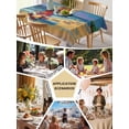 thumbnail image 5 of Coastal Santa Christmas Tablecloth Square Table Cloth 54x54, Waterproof Tablecloth Outdoor Table Cloth, Blue Xmas Beach Seaside Washable Table Cover for Kitchen Dining Party, 5 of 8