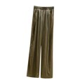 thumbnail image 2 of CLOISE Palazzo Pants for Women Casual Petite Cotton Wide Leg Pants With Pockets Drawstring Elastic Waist Comfy Mid Rise Palazzo Pants Pull On Cropped Pants Casual Loose Straight Trousers Khaki, 2 of 3