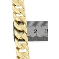 thumbnail image 3 of 10K Yellow Gold Brushed Matte Finish Texture Solid Cuban Link 11mm Bracelet 9", 3 of 5