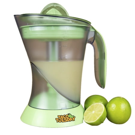 Taco Tuesday Electric Citrus Juicer Machine and Pitcher - Includes Margarita Salt and Rimmer Set and Four 8 oz Glasses - 32 oz - Green