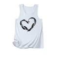 thumbnail image 4 of Playeras,Blusas y Tops,Ropa para Mujer Camisetas sin mangas Camiseta sin mangas de verano para mujer, camiseta sin mangas con gráfico de flores , camiseta informal para vacaciones (White, S), 4 of 5