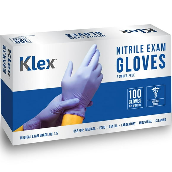 Guantes de examen de nitrilo Klex Medical Grade, sin polvo, M Lavender