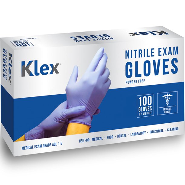 Guantes de examen de nitrilo Klex Medical Grade, sin polvo, color lavanda L