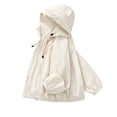 thumbnail image 7 of Girls' Sun Protection Jackets Lightweight Comfy Casual Fashion Outwear Hooded Full Zip Coat With Pockets (14-15 Years, Beige), 7 of 7