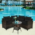 thumbnail image 5 of YYAo Patio Seating Sets,Outdoor Living Room Sets,4 Pieces Outdoor Cushioned Rattan Furniture Set-Black, 5 of 13