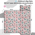 thumbnail image 5 of Dinosaur and Volcano Pink Pattern Teens Toddler Nap Mat with Pillow, Sleeping Mat Bag for Preschool Daycare 59"x22", 5 of 6