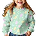 thumbnail image 2 of ITSAME Girls Easter Sweatshirts, Loose Fit Easter Egg Print Crewneck Holiday Casual Pullover Tops Multicolor 5-6T, 2 of 6