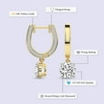 thumbnail image 2 of IGI Certified 6 Carat Round Shape Lab Grown Diamond Earrings | 14K Yellow Gold | Midnight Charms Hoop Lab Diamond Earrings | Prong Setting | FG-VS1-VS2 Quality Friendly Diamonds, 2 of 5