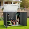 thumbnail image 6 of Uforic Large Outdoor Storage Shed, 47 Cu Ft Resin Tool Shed Without Shelves, Waterproof Outdoor Storage with Built-In Floor for Trash Cans, Garden Tools and Lawn Mowers, Lockable Design, Dark Gray, 6 of 10