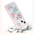 thumbnail image 6 of Compatible with iPhone 15 Plus Butterfly Case Cute Bling Glitter Stars Transparent Clear Design Girly Women Girls Soft TPU Lens Protection Luxury Shockproof Shockproof Cover, Pink, 6 of 7
