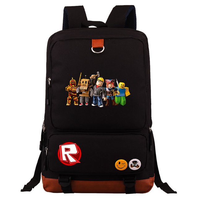 Roblox mochila con estampado bidimensional para estudiantes de escuela primaria y secundaria, mochila para hombres y mujeres