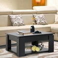 thumbnail image 4 of HOMCOM Table Basse Moderne avec Tablette de Rangement, Table de Cocktail Carrée, Table Centrale pour Salon, Noir, 4 of 10