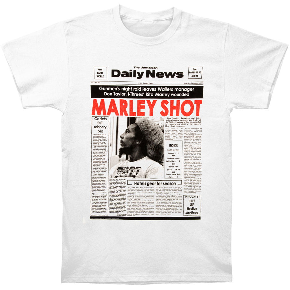 Bob Marley Stage Shot Mens White T Shirt New Official Adult