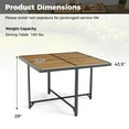 thumbnail image 3 of Costway 43.5" Square Patio Table with Metal Legs, Slatted Tabletop, Adjustable Foot Pads, 3 of 8
