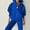 Blue, variant on USSUMA 2024 2 Piece Outfits Women's Fleece Lined Sweatsuits Long Sleeve Hoodie and Sweat Pants Winter Warm Zip Up Tracksuit Set Deals - up to 30% off Green L