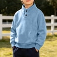 thumbnail image 5 of akafmk Boys Mockneck Sweatshirts Long Sleeve Pullover Sweatshirt Button Stand Collar Ribbed Cuffs Casual Tops Kids Fall Winter Clothes, Size 13-14 Years, 5 of 7