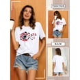 thumbnail image 5 of QAFOPEH Women Dandelion Love Heart Printed Crewneck Short Sleeve Top, 5 of 7