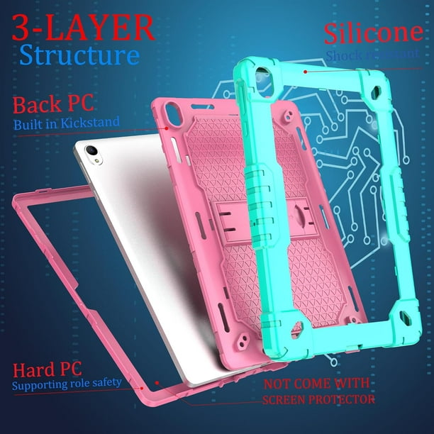 FIEWESEY for Walmart Onn 11 inch Tablet Pro 2024 Model Case/Onn 11 inch  Tablet Pro Model 100146660 Hybird Case Kids Friendly with Stand for Walmart  Onn 11" Tablet Pro 2024 Released (Green/Pink) -