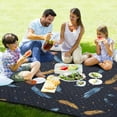 thumbnail image 4 of Falling Feathers Beach Blanket Outdoor Picnic Blanket 78"x 78" Waterproof Foldable for Beach Camping Travel Hiking Grass Lawn Park, 4 of 5
