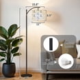 thumbnail image 2 of Arc Floor Lamp with Adjustable Lampshade Blue Cowboy Boots Floral Soft Watercolor Style Standing Lamp 3 Color Temperatures Dimmable Tall Pole Lamp with Foot Switch for Bedroom, 2 of 8