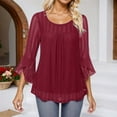 thumbnail image 2 of Fancy tops for women Top With Glitter Mesh And Flutter Sleeves For A Casual And Comfortable Daily Wear, 2 of 4