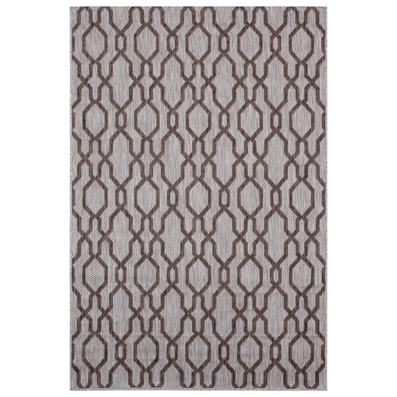 Designer Home Brooklyn Indoor/Outdoor Area Rug 3900 10450 Belle Mare Brown 5' 2" x 7' 6" Rectangle