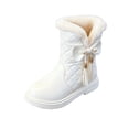 thumbnail image 2 of LvhaoGJOB Girls' Faux Fur Lined Snow Boots with Non-Slip Sole and Warm & Cozy, 2 of 7