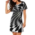 thumbnail image 2 of Vsdgher Chemise de Nuit à Manches Courtes Motif Illusion Vortex 3D pour Femmes, Col Rond, Mignonne, Confortable, 2 of 6