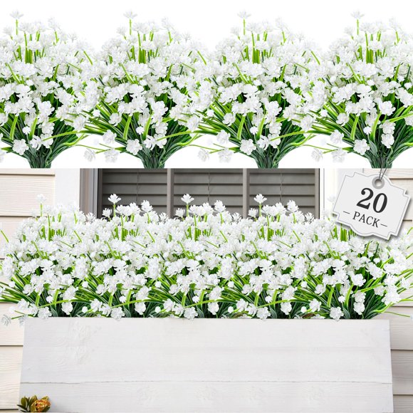 AmyHomie 20 Bouquets de Fleurs Artificielles pour Extérieur