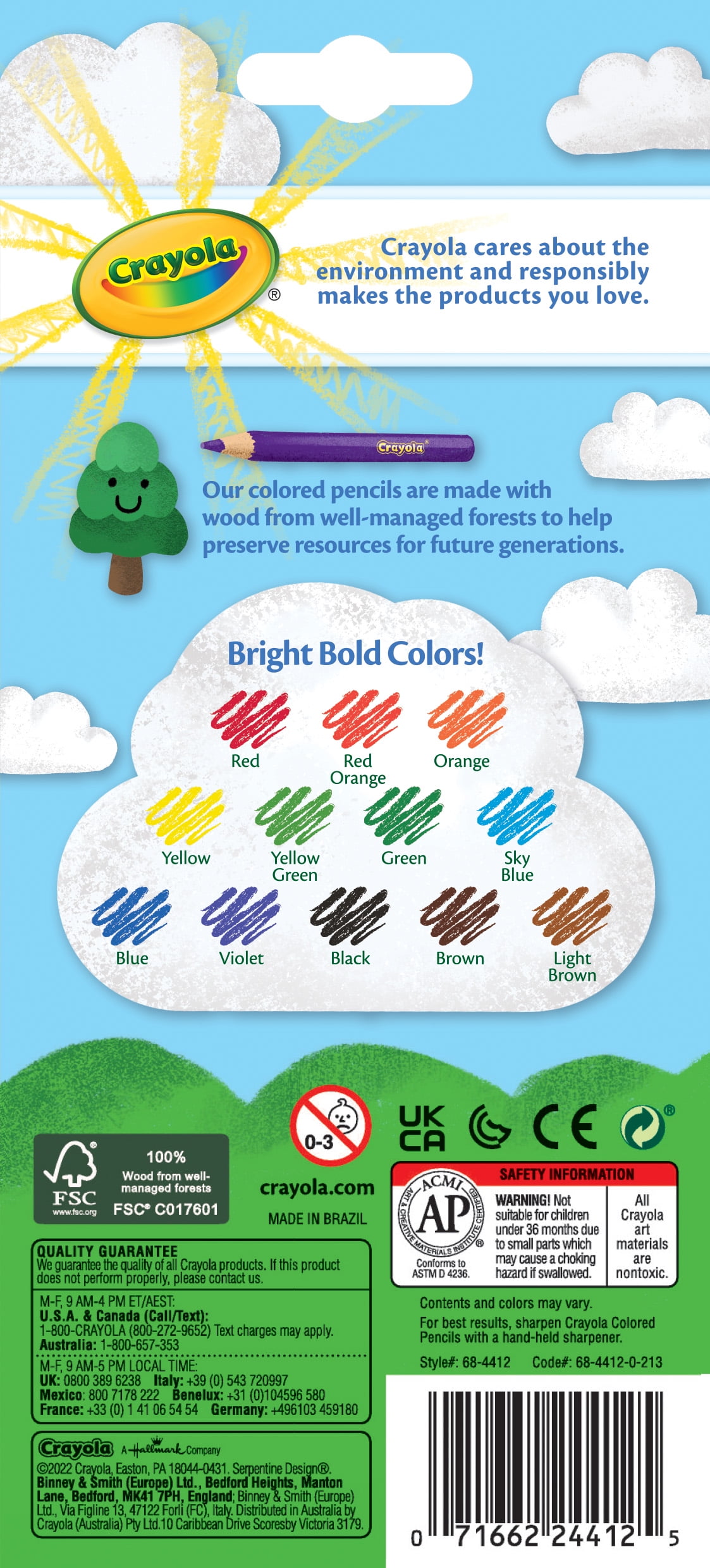 Crayola Erasable Colored Pencils-24/Pkg Long - 071662034245