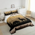 thumbnail image 3 of Erosebridal Bear Deer Bedding King,Rustic Elk Moose Mountain,Comforter Set for Teens Adults,Wood Plank Decorative Duvet Insert,Hunting Animals Pine Soft Quilt with 2 Pillowcases Lightweight Warm, 3 of 6