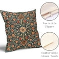 thumbnail image 2 of Vintage Floral Pillow Covers 18X18 Inch Set of 2 Burnt Orange Flowers Botanical Decorative Square Pillow Cases Navy Blue Art Cushion Case Farmhouse Home Decor for Sofa Couch Bedroom Outdoor, 2 of 6