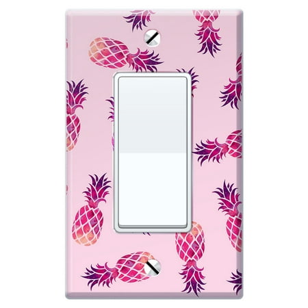 WIRESTER 1-Gang Decorator Light Switch Plate/Wall Plate Cover, Hot Pink Pineapple Pattern Pink Pastel