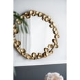 thumbnail image 3 of Gzxs Wall Décor Large Round Living Room Metal Frame Mirrors with Golden Leaf Accents, 35" x 35", Gold, 3 of 8