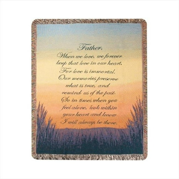 Forever A Father Tapestry Throw Blanket Fashionable Jacquard Woven 50 X 60 in.