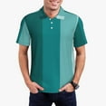 thumbnail image 5 of Yiaed Teal ColorPrint Men's Short Sleeve Polo Shirt,Golf Polo for Men Three-Button Golf Shirt Athletic Casual Collared T-Shirt- 3X-Large, 5 of 7