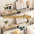 thumbnail image 5 of Ktaxon 2 Pack 78.7" Narrow Console Sofa Table with Charging, Long Couch Table Metal Frame with 4.9ft Extension Cord, Light Walnut, 5 of 10